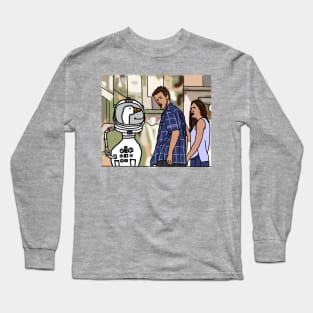 Distracted Boyfriend Space Squadron Leader Goose Long Sleeve T-Shirt